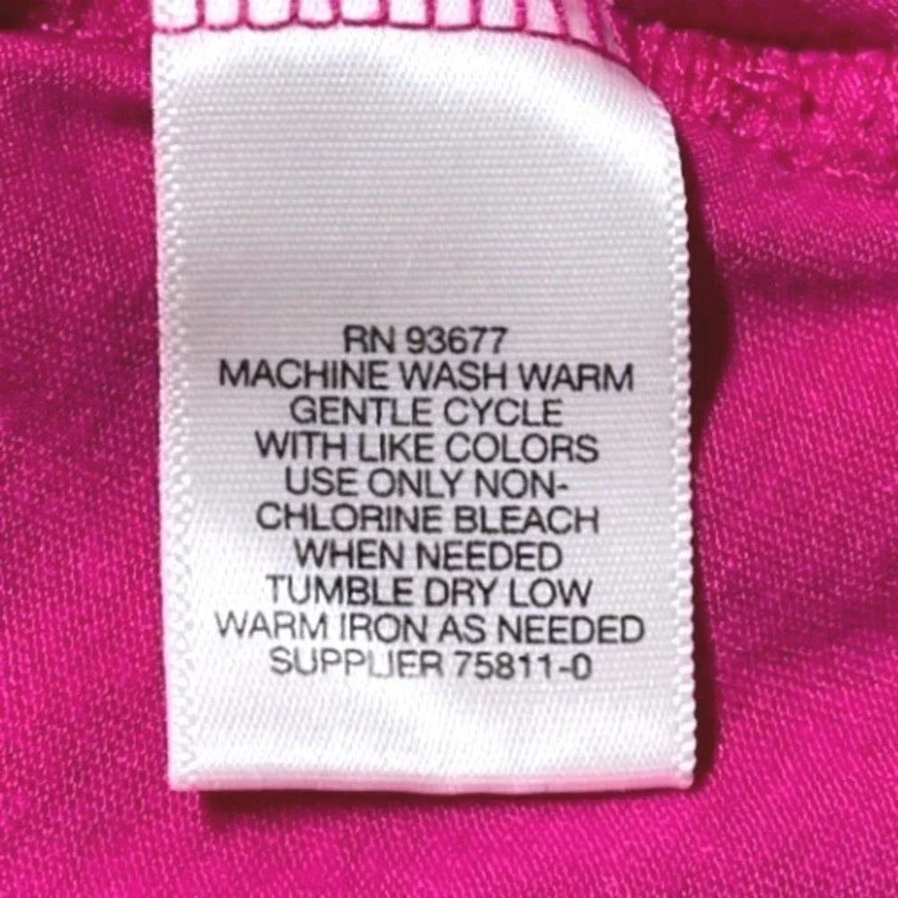 Liz Claiborne Womens 1X Fuchsia Pink Tiered Ruffle Scoop Neck Tank Top Lagenlook - Picture 7 of 7